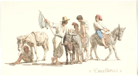 Italiener reiten auf Eseln