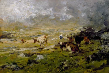 Berglandschaft mit weidenden Kühen