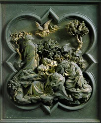Nordtor (genannt das Kreuztor, im Norden), äußeres Detail: Das Gebet Christi im Garten Gethsemane
