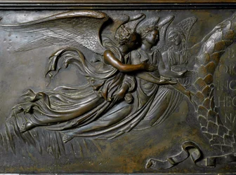 Zwei Engel, Detail des Reliquiars von St. Zenobe (Bronzerelief, 1432-1442)