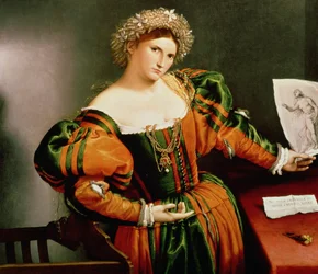 Eine Dame mit einer Zeichnung von Lucretia