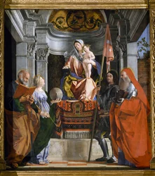 Madonna mit Kind und Heiligen (Detail)