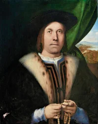 Porträt eines Mannes mit einem Rosenkranz, ca. 1515-1520