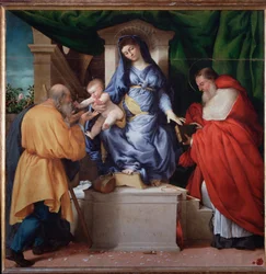 Jungfrau mit Kind mit St. Hieronymus und St. Joseph (genannt Madonna delle Rose)