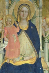 Madonna und Kind auf dem Thron mit Heiligen (Detail)