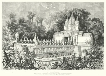 Tor von Angkor, Kambodscha (Gravur)