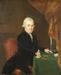 Jan Bernd Bicker (1746-1812). Porträt eines unbekannten Mannes.[1] Alternativtitel: Jan Bernd Bicker (1746-1812).[3] Porträt von Jan Bernd Bicker (1746-1812), Kaufmann und Bankier in Amsterdam, 1796 Präsident der Nationalversammlung, Ehemann