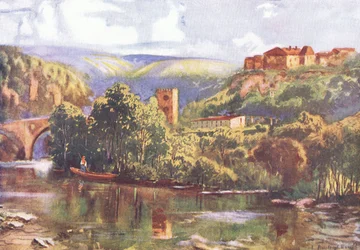 Am Fluss Tejo, aus Hutchinsons Picturesque Europe, veröffentlicht von Hutchinson & Son, ca. 1930