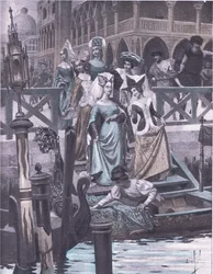Grüne Gänse (Illustration aus Decameron von Boccaccio)