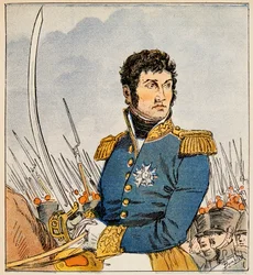 Illustration von Louis Bombled aus dem Buch „Das Memorial von Saint Helene“ von Graf Emmanuel de Las Cases: Porträt von Marschall Jean Lannes, Herzog von Montebello, Private Sammlung