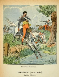 Illustration aus dem Buch „The Memorial of Saint Helene“ von Graf Emmanuel de Las Cases: Porträt von Marschall Jozef Antoni Poniatowski