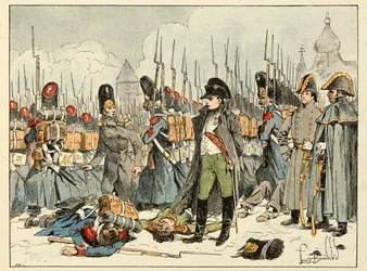 Illustration aus dem Buch „The heros of the century“, anekdotische Erzählungen von Dick de Lonlay und illustriert von Louis Bombled