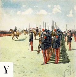 Buchstabe Y: Schüler der Militärschule von Saint Cyr (Saint-Cyr), „Ich werde Soldat sein“ - Militäralphabet