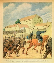 Die Armee des Ostens von Eugene Sergeant, illustriert von Louis Bombled: Verteidigung der Stadt Dijon am 30. Oktober
