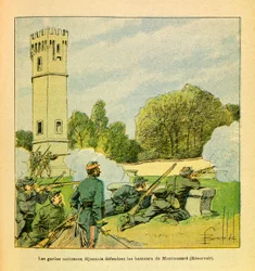 Die Ost-Armee von Eugene Sergeant, illustriert von Louis Bombled: Verteidigung von Dijon im Oktober 1870