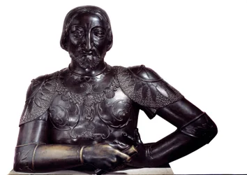 Büste des Königs von Frankreich Franz I. in Bronze. Skulptur von Louis Claude Antoine Vasse (1716-1772) 1756 Paris. Louvre Museum