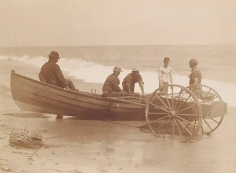 Fischer entladen ein Boot, Sea Bright, New Jersey
