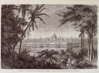 Ansicht von Angkor Thom um 1870 - in „Reise nach Kambodscha“ von Louis Delaporte, Paris