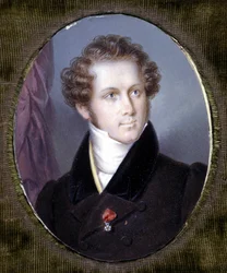 Porträt von Vincenzo Bellini. Miniatur von Dupré. Museo della Scala. Mailand.