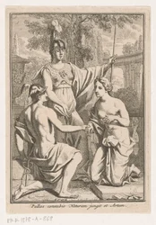 Minerva vereint Merkur und die Personifikation der Natur