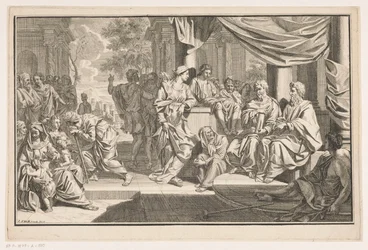 Paulus und Barnabas predigen vor dem Tempel