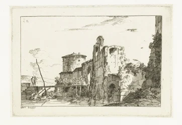 Festung und eine Brücke über den Fluss