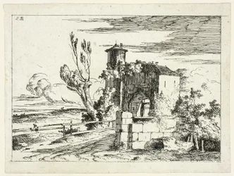Landschaft mit altem Tor