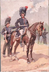 Gendarmen, Postkarte, 1920er Jahre