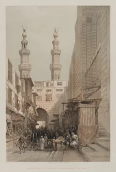 Ägypten und Nubien, Band III: Minarette und Haupteingang der Metwaleys, in Kairo