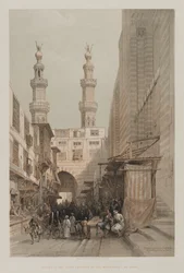 Ägypten und Nubien, Band III: Minarette und Haupteingang der Metwaleys in Kairo