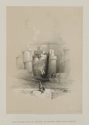 Ägypten und Nubien, Band II: Teil der Säulenhalle in Karnak, Theben, 1847
