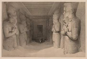 Ägypten und Nubien: Band I - Nr. 14, Innenraum des Tempels Aboo Simbel, 1836
