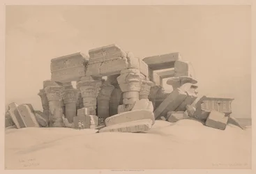 Ägypten und Nubien: Band I - Nr. 1, Nr. 2, Überreste des Portikus des Tempels von Kom Ombo, 1838