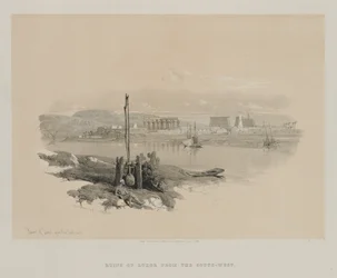 Ägypten und Nubien, Band I: Ruinen von Luxor von Südwesten, 1846
