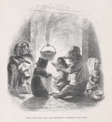 Wir leben unter uns, wir hassen die Belästigungen und die Besuche aus Szenen aus dem..., ca. 1837-47