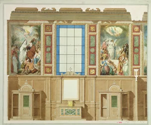 Detail einer der Kapellen unter den Seitenschiffen, aus dem Projekt zur Dekoration der Kirche Notre Dame de Lorette, 1855