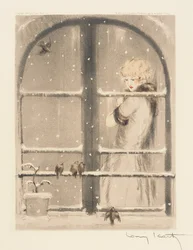 Die vier Jahreszeiten: Winter, ca. 1928 (handkolorierte Radierung & Aquatinta)