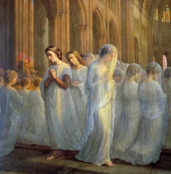 Das Gedicht der Seele; Erste Kommunion. Gemälde von Anne Francois Louis Janmot (1814-1892)