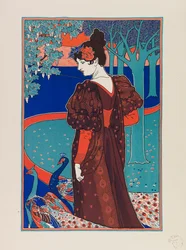 Frau mit Pfauen, ca. 1897.