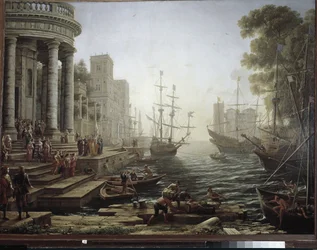 Hafen mit der Einschiffung der Heiligen Ursula