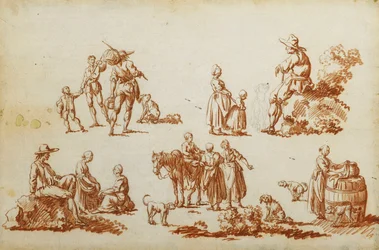 Studien von Figuren und Tieren