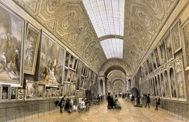 Die Grande Galerie, Louvre-Museum, ca. 1850