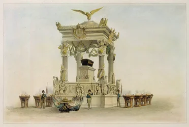 Der Sarg von Napoleon I. Bonaparte (1769-1821) in der Kirche der Invaliden (Paris, Frankreich)