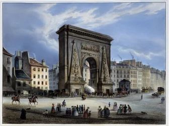Porte de Saint-Denis - in „Paris en 1837“ von Arnout, hrsg. Weith & Hauser