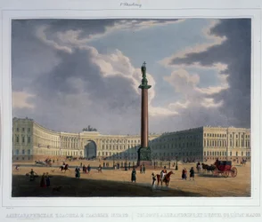 Die Alexandersäule. Blick vom Hauptquartier der Armee (1840er)