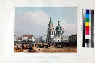 Der Sennaya-Platz und die Erlöserkirche in Sankt Petersburg