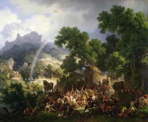 General Lejeune, gefangen genommen und von spanischen Guerillatruppen nackt ausgezogen, wird von Don Juan Padalea (