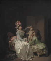 Das Bekränzen der Amor-Statuette