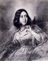 Porträt von George Sand, Pseudonym von Amantine-Lucile-Aurore Dupin