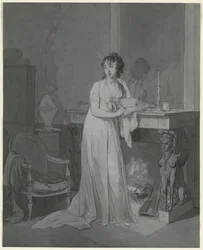 Frau vor einem Kamin, ca. 1803